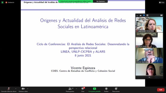 Conferencia del Dr. Vicente Espinosa sobre los “Orígenes y actualidad del Análisis de Redes Sociales en Latinoamérica"