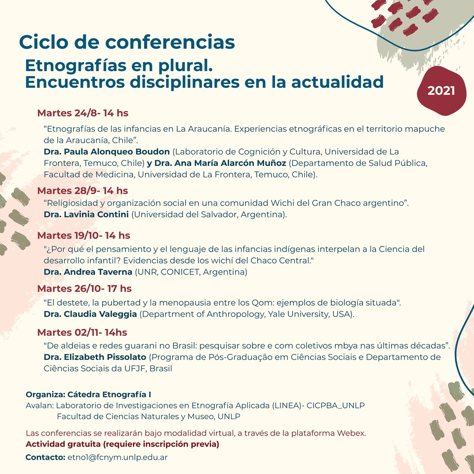 Ciclo de Conferencias “ETNOGRAFÍAS EN PLURAL. ENCUENTROS DISCIPLINARES EN LA ACTUALIDAD”