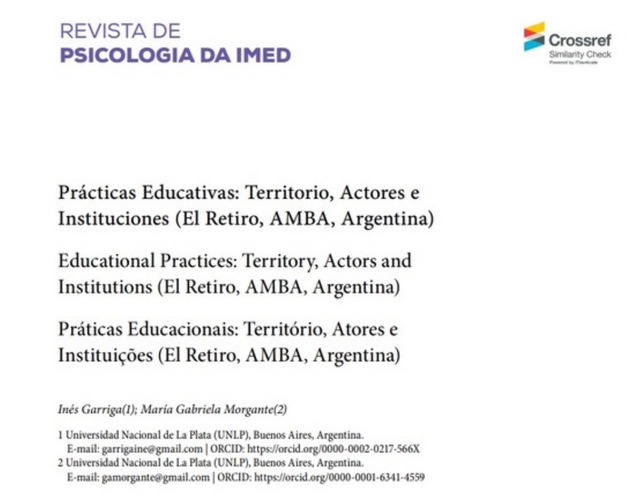 Prácticas Educativas: Territorio, Actores e Instituciones (El Retiro, AMBA, Argentina)