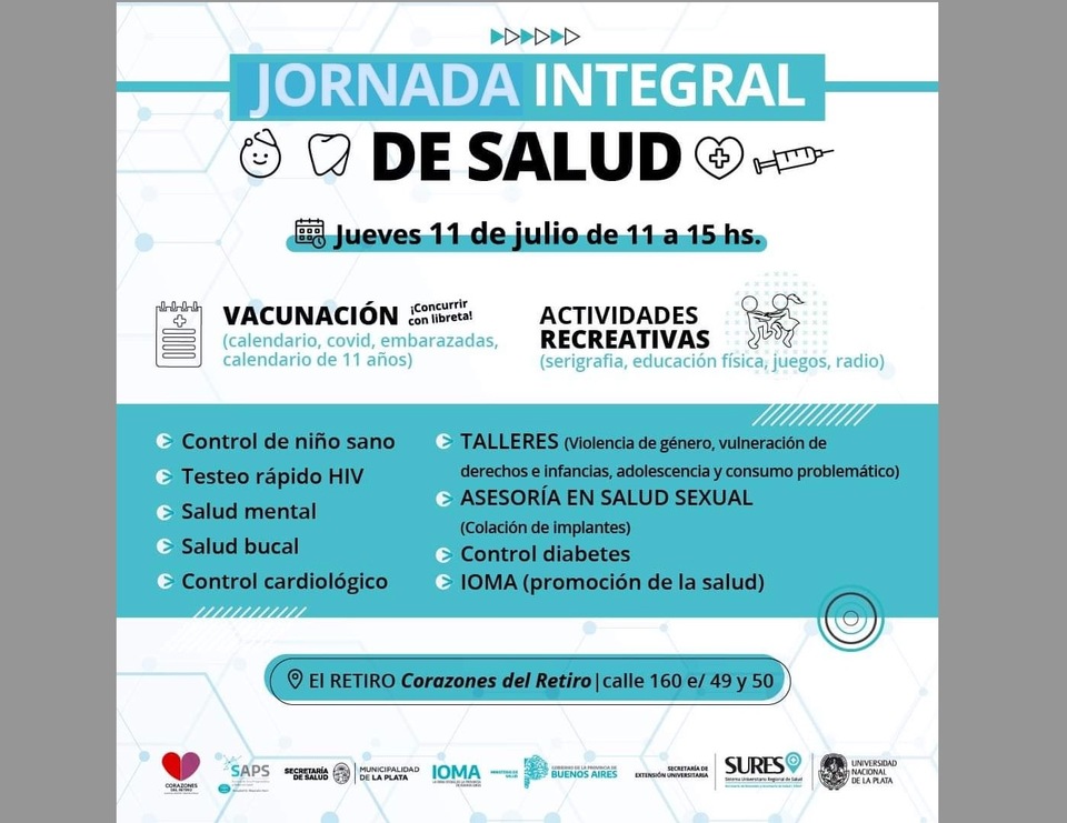 LINEA participa en las Jornadas Integrales de Salud en el Club Corazones de El Retiro de La Plata